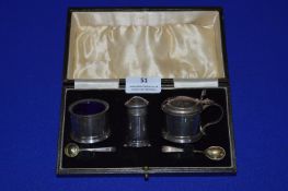 Sterling Silver Cased Cruet Set