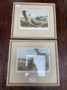 Two Framed 1922 Harvest Scene Prints by Alfred Doll