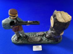 Reproduction Cast Iron Mechanical Moneybox - Bear Hunting Season