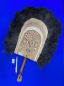 Ethnic Leather & Feather Fan