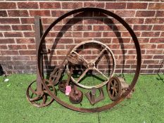 Collection of Cast Iron Wheels etc.