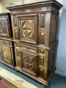 French Walnut Louis XIII Cabinet Deux Corps