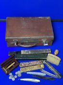 Small Vintage Case Containing Cut-Throat Razors, e