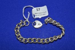 Hallmarked Sterling Silver Chain and Locket Bracelet - London 1973, ~52.4g