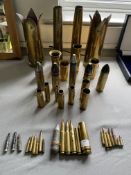 Trench Art Shell Cases plus Spent Bullets, etc.