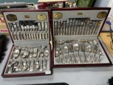 Two Viners Silver Plated Cutlery Canteens King's Royale 34pc and 58pc
