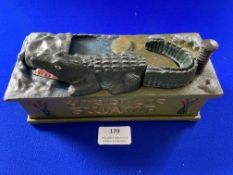 Reproduction Cast Iron Mechanical Moneybox - King of the Swamp - M.Stersdorfer company Germany 1935