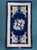 Small Modern Chinese Style Blue Rug