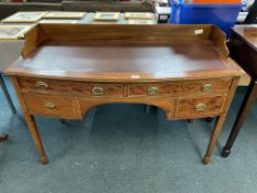 Edwardian Mahogany Writing Desk with Leather Insert Top