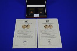London Mint Half and Quarter Gold Sovereign Set Gibraltar 2018 with Presentation Case
