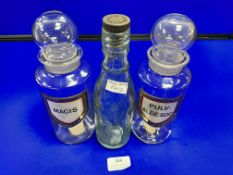 Two Apothecary Bottles and a Hull Beer Bottle