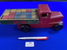 Chad Valley Wooden Truck with Building Blocks