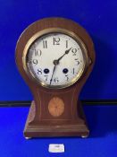Edwardian Inlaid Mahogany Mantel Clock