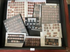 Large Collection of British Penny Red and Tuppeny Blue Stamps