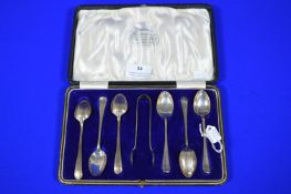 Hallmarked Sterling Silver Teaspoon Sugar Nip Set - Sheffield 1921, ~113g