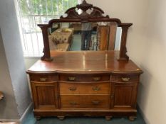 Large Victorian Mirrored Back Sideboard