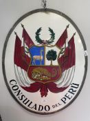 Peruvian Consulate Enamel Sign