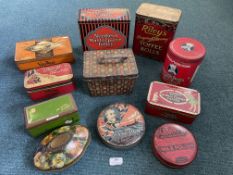 Toffee Tins Including Palmer's, and Needler's of Hull etc.