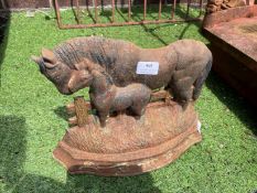 Cast Iron Doorstop Featuring Ponies