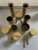 Brass Trench Art Shell Cases etc.