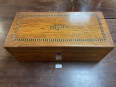 Large Victorian Inlaid Pine Writing Slope
