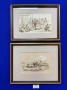 Two Pen & Ink Sketches c. 1840