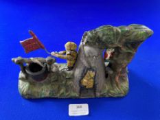 Reproduction Cast Iron Mechanical Moneybox - Boy Scouts Camp