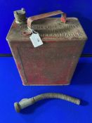Vintage 2 Gallon Petrol Can with Spout