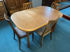 1960's G-Plan Teak Extending Dining Table with Four Matching Chairs