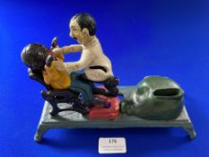 Reproduction Cast Iron Mechanical Moneybox - Visit to the Dentist (Book of knowledge collection)