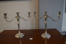 Pair of Hallmarked Sterling Silver Candelabra - Sheffield 1979