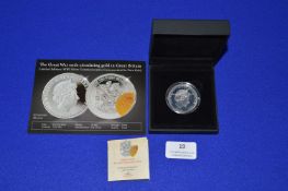 London Mint WWI Silver Commemorative Sterling Silver Crown 28.28g with Pure Gold Accent