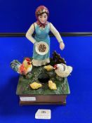 Reproduction Cast Iron Mechanical Musical Money Box - Feeding the Chickens