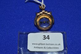 9k Gold Compass Fob