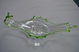 Retro Green Glass Fruit Bowl