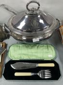 Great Central Railway Silver Plate Tureen plus Ladle and EPNS Carving Set