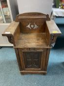 Arts and Crafts Oak Seat with Built-In Coal Box