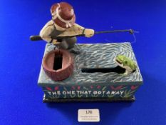 Reproduction Cast Iron Mechanical Moneybox - The One That Got Away