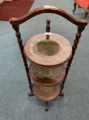 Edwardian Bobbin Turner Oak Folding Cake Stand