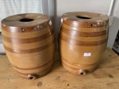 Two Victorian Stoneware Barrels
