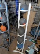 *Set of Five Medicine Studio Balls (1kg - 5kg) on White Rack