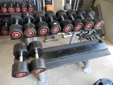 *Set of Escape Rubber Covered Dumbbells (5 pairs 28kg - 36kg)