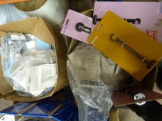 *Two Boxes of Curtain Pole Brackets, Finials, etc.