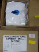 Two Modular Hand Towel Dispensing Units WHT/BLU