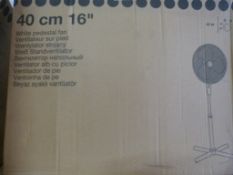 40cm White Pedestal Ventilation Fan