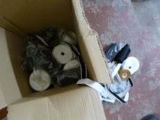 Carton Containing Assorted Yarn, Thread, and Other