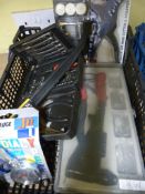 Tray of Various Tools, Small Pliers, Sockets, Mini