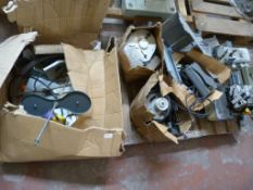 Pallet of Sewing Machine Parts Including Two Broth