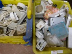 Two Boxes of Electrical Items; Back Boxes, Switche