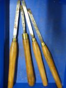 Four Long Handled Lathe Chisels